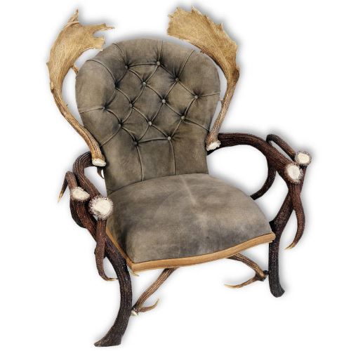 Sillon con real cuernos de ciervo y gamo. M: 90x80cm x H 120cm 111108